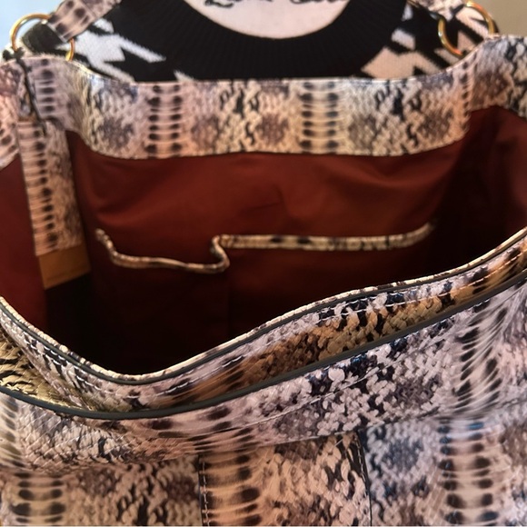 Margot Adele Oversized Python Embossed Leather Tote Bag - Picture 5 of 16